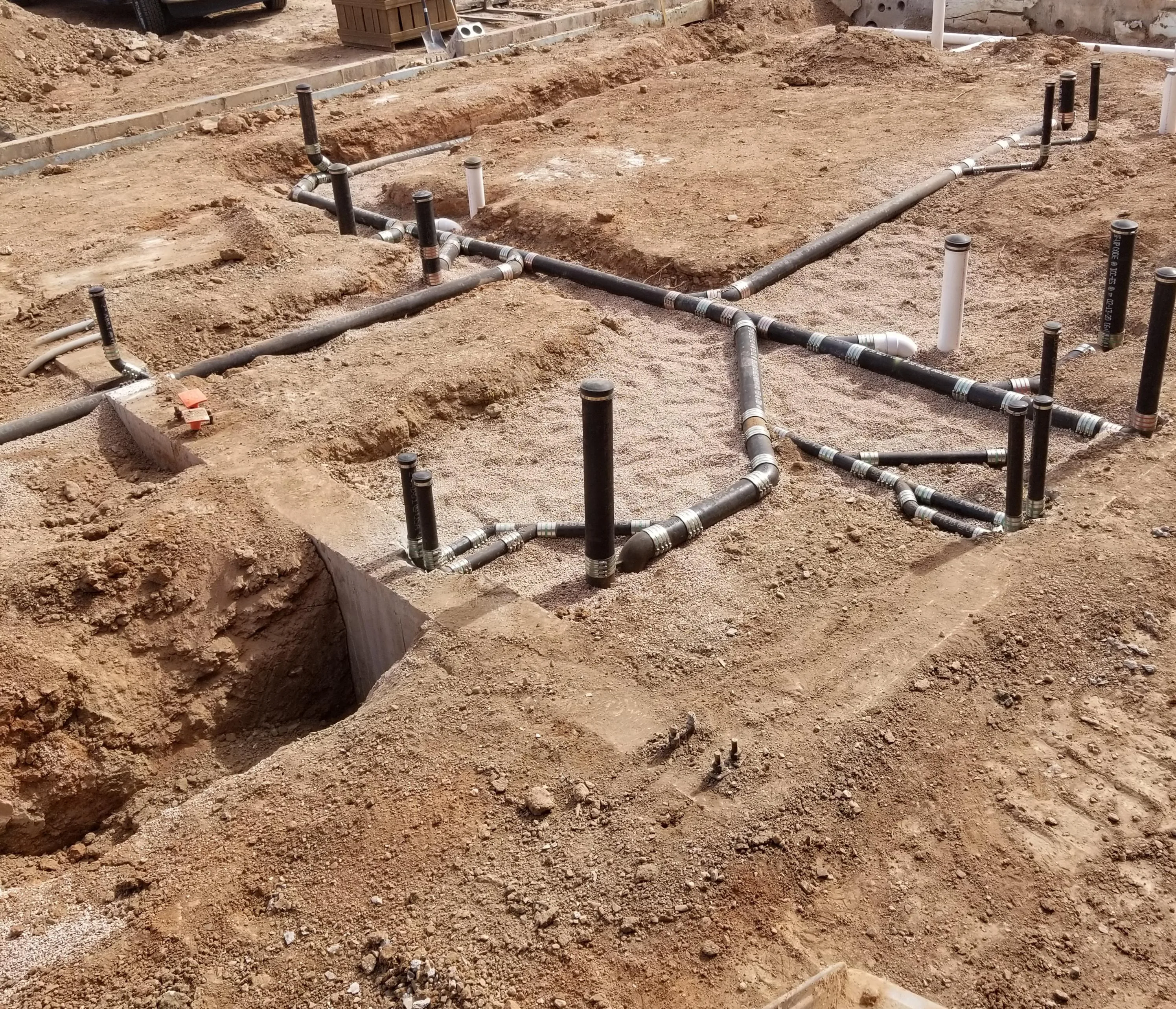 Underground plumbing rough